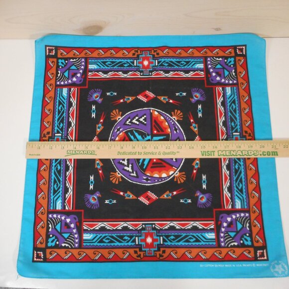 Vintage Wamcraft Bandana Western Southwest Tribal Made In USA - Picture 5 of 9
